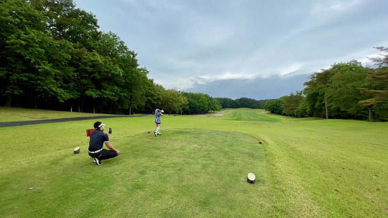 GEN-TENコースレッスンハーフラウンド武蔵松山CC10番ホールティショット