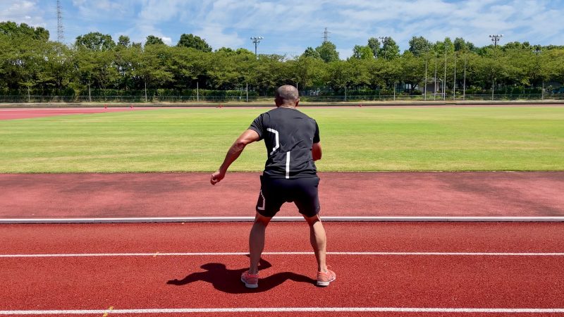 GEN-TENコースレッスン飛距離アップトレーニングスピンジャンプ着地後ろ