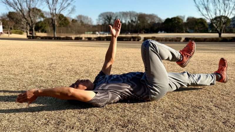 GEN-TENコースレッスン腹圧２右腕左脚下ろし